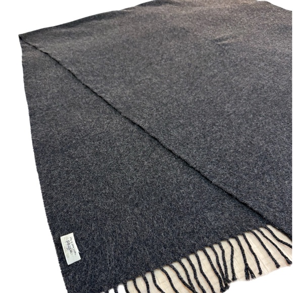 Wilfred Oversized Charcoal Wool Scarf 🇮🇹 – Fabric Made in Italy - Picture 6 of 9